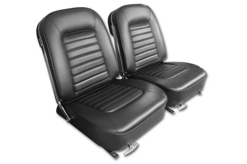 1966 CORVETTE REPRODUCTION VINYL SEAT COVER SET BLACK