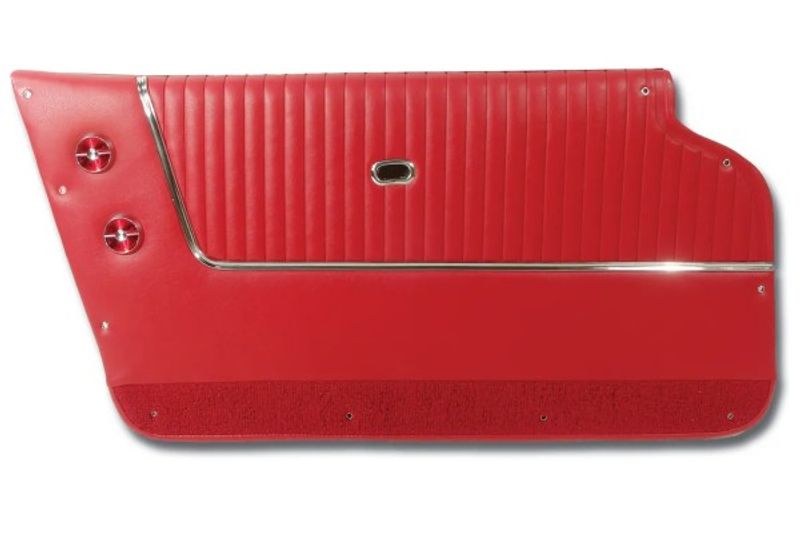 1963-1964 CORVETTE CONVERTIBLE DOOR PANEL SET  RED.