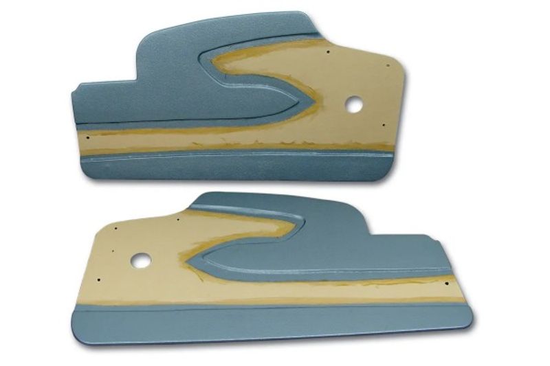 1958 CHEVROLET CORVETTE DOOR PANELS. BLUE W/O SUPPORTS