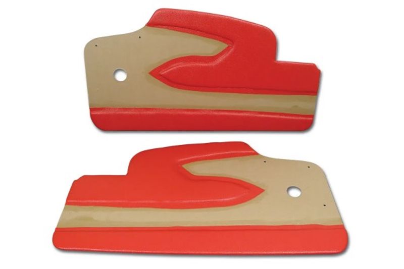 1958 CHEVROLET CORVETTE DOOR PANELS. RED W/O SUPPORTS